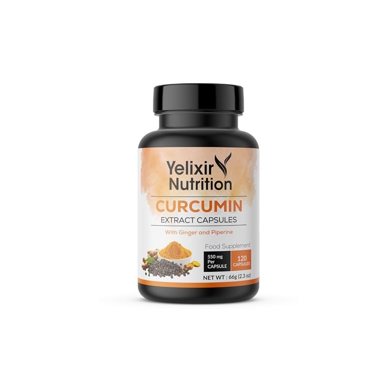Yelixir Nutrition Curcumin 95% Extract 120 Capsules with High Strength