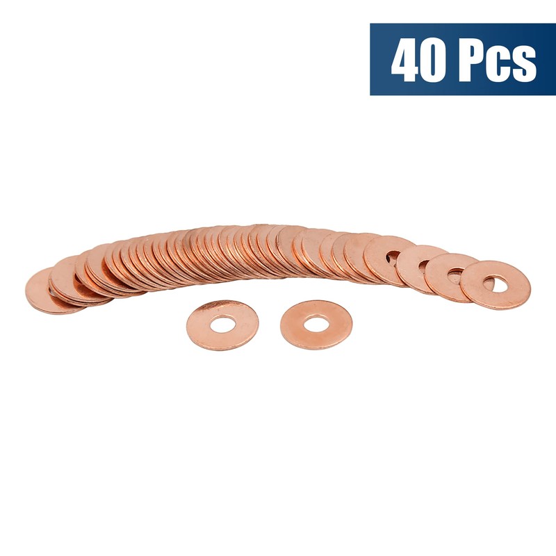 sourcing map Copper Washers Flat Sealing Rings 6 mm Inner