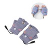 USB Heated Gloves Mitten Men Women Winter Knitted Fingerless Hand