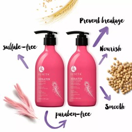 Luseta Keratin Smooth Shampoo Conditioner Serum Mask 4pcs Set Straight Wavy Hair