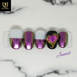 Magic Purple Handmade Nail Tips - Short Round / 매직퍼플 수제네일팁 - 숏라운드