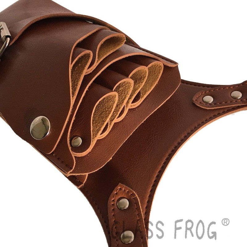 GLASS FROG Scissor Case, 6 Pieces, PU Leather, Storage Capacity,