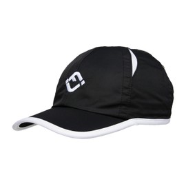 Funky Junque Premium Breathable Mesh Tennis Cap - Lightweight, Adjustable Sports Hat for Running, Golf & Hiking, Black (White Trim), Medium-Large