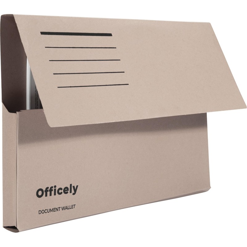 Officely Foolscap Document Wallets 285gsm - Assorted (Pack of 5)