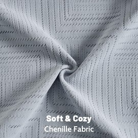 FUTEI Dark Grey Decorative Throw Pillow Covers 24x24 Inch Set of 2,Soft Cozy Chenille Geometric Textured European Cushion Case,Home Decor for Couch Bed Living Room