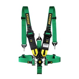 Kyostar 5 Point Harness Seat Belt 2"+3" Camlock Quick Release Adjustment Racing Belt with Black Steel Hardware Green