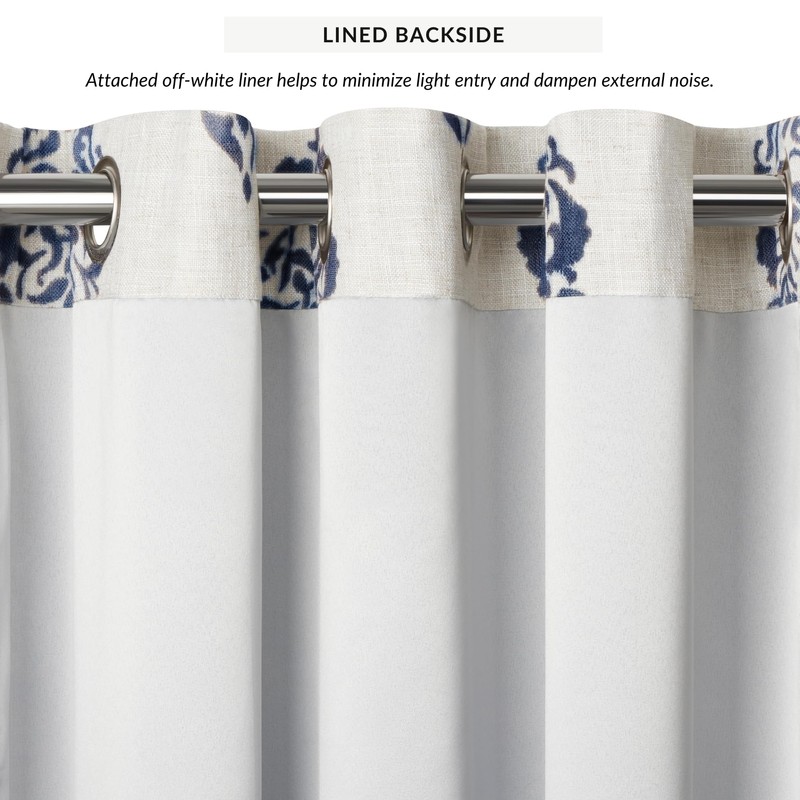 Elrene Home Fashions Navara Medallion Room-Darkening Window Curtain, Single Panel,