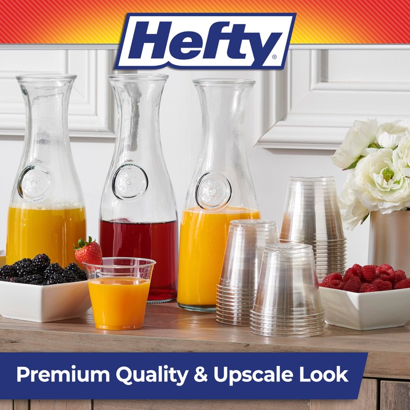 Hefty Party Perfect Clear Plastic Cups, Small Clear Cups for