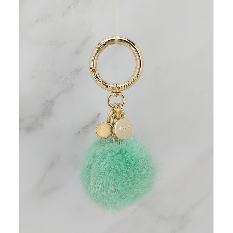 Maia Mya Mink Fur Keyring & Charm Decoration - Mint