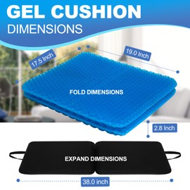 LYUANEC Gel Seat Cushion for Long Sitting - 10" x 7" x 1.4" Mini Portable Gel Cushion for Kids and Travel - (Support＆Breathable) Seat Cushion for Travel and Airline Long Hours Sitting