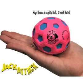 Jack Attack Xtreme High Bounce & Agility Ball with Swerve Grip Technology Improve Reaction Time in Field Playground Backyard Streets Training Facility Activity Gym (Pink)