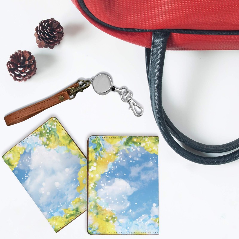 Pretimo Photo Glitter Floral Flower Flower Bifold Reel Strap Pass