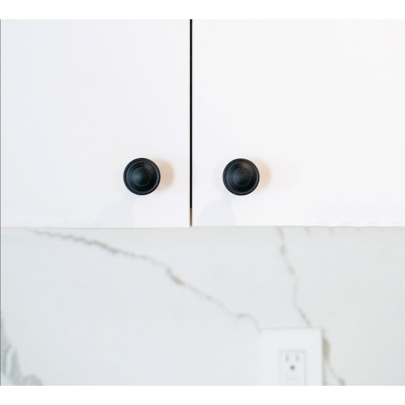 HESTIA HARDWARE 30 Pack | Black Cabinet Knobs Kitchen Knobs