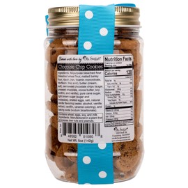 100 North Oh Sugar! Sweets! Happy Birthday - Multicolor Happy Dot 5 Ounce Plastic Pint Jar Mini Chocolate Chip Cookies