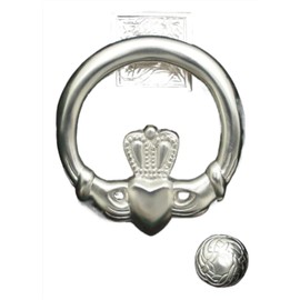 Exclusively Irish Claddagh Circular Door Knocker for Front Door - Antique Cooper|Polished Brass |Satin Nickel Knocker Ireland Home Décor 5.5'x 5.5'