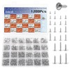 Zmbroll 1200Pcs Silver Phillips Truss Head Self-Tapping Screws M1.2/1.4/1.5/1.7/2/2.3 Wafer