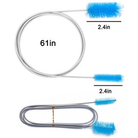 Flexible Long Drain Brush 61in Nylon Cleaner Double Ended Hose Tube Stainless Steel Pipe Brush 10 PCS 8.2in Straw Cleaning Brush