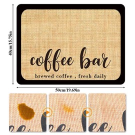 Bonita Alfombrilla para Cafetera para Encimeras (40 x 50 CM), Tapete para Cafetera Antideslizante, Accesorios para Alfombrilla de Café para Encimera, Tapete Absorbente de Secado Rápido