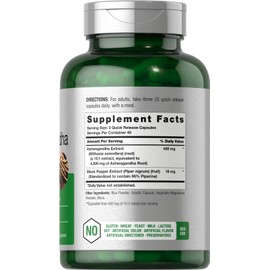Horbäach Ashwagandha Supplement | 120 Capsules | with Black Pepper Extract | Maximum Strength | Non-GMO, Gluten Free Formula