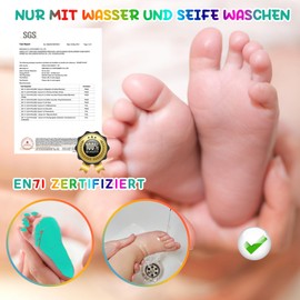 TOGOU2S Footprint Baby Paint with Squarepants Hand Print Baby Finger Paints Children's Paw Print Set Dog Baby Safe Colour Non-Toxic Acid-free Easy Washable Room Decoration 75 ml Mint Green