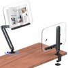 YCNEW Desk Clamp Acrylic Book Stand for Reading, Ergonomic Design