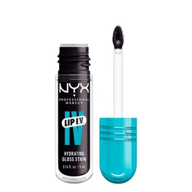 NYX Professional Makeup, LIP IV Gloss Serum Hidratante, Tono: Grape Gushin. Tinta de Labios hidratante con alto pigmento infusionado con agua de coco y magnesio. Fórmula vegana.