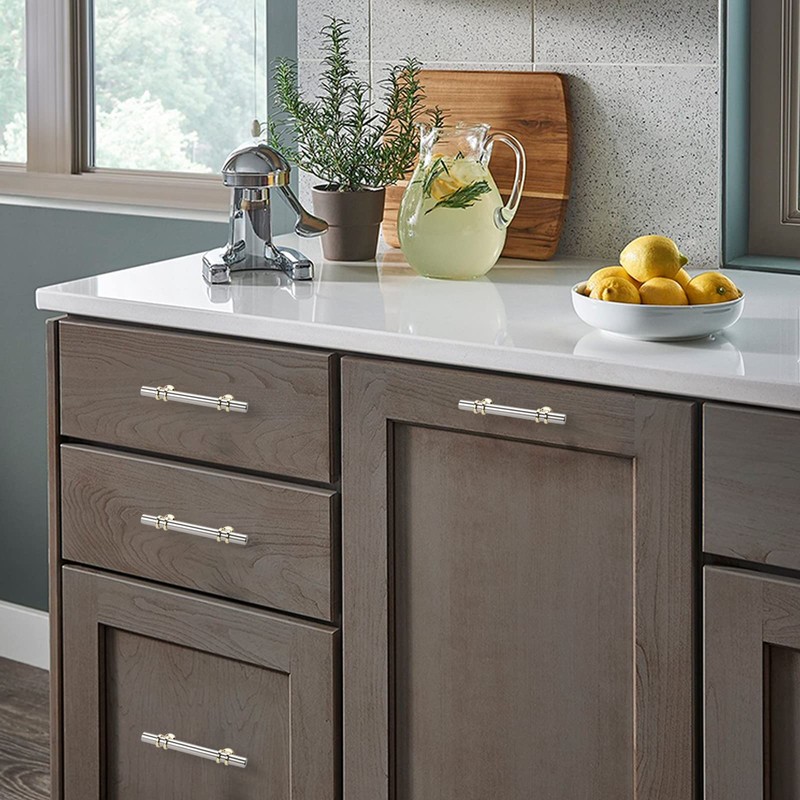 Rergy 10 Pack Brushed Nickel Cabinet Pulls Kitchen Cabinet Handles,