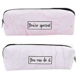 Leather Pencil Case, Aesthetic Pencil Case for Girls Secondary School, Slim Design Pen Bag for Student, Office, School, Gifts, Style C+D