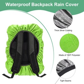 M METERXITY Waterproof Backpack Rain Cover, 30L-40L Waterproof Backpack Cover, Bag Rain Cover with a Vertical Reflective Strap for Hiking/Biking/Camping/Outdoor Traveling [Grass Green]