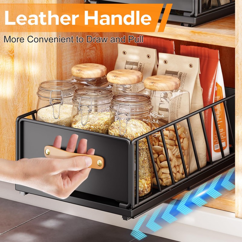 Pull out Cabinet Organizer Fixed with Adhesive Nano Film,Heavy Duty