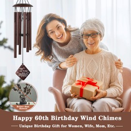 60th Birthday Gifts for Women, 32” Wind Chimes 60th Birthday Gifts, 60 Year Old Birthday Gifts for Her Mom Sister Wife Grandma, Happy 60th Birthday Gifts, Unique 60th Birthday Decorations