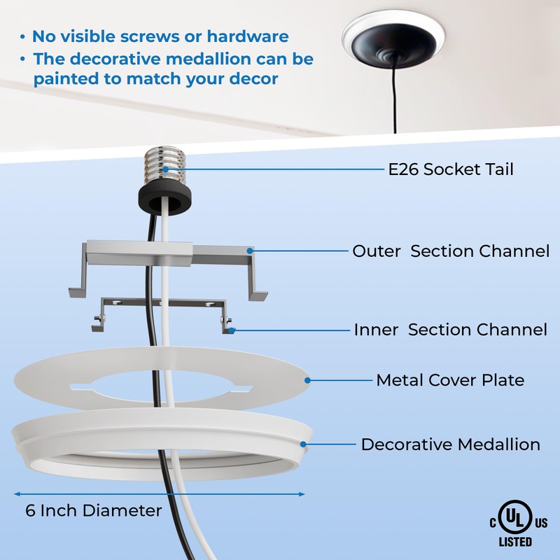 OHLECTRIC Recessed Can Light Conversion Kit to Pendant Lights –