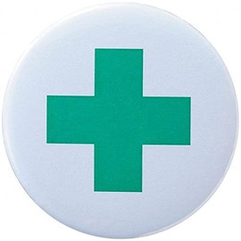 Japanese Green Cross 138455 Can Badge Chest Badge Safety Mark Badge 455 1.7 inches (44 mm) Φ Steel