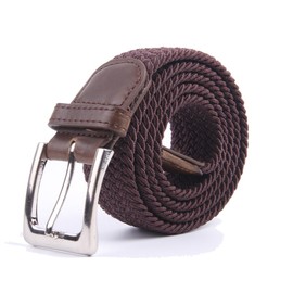 Gelante Canvas Elastic Fabric Woven Stretch Multicolored Braided Belts 2041-Coffee-L