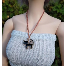 Kyle Lefort 1/3 Scale Smart Doll Sized Black Cat Pendant Necklace