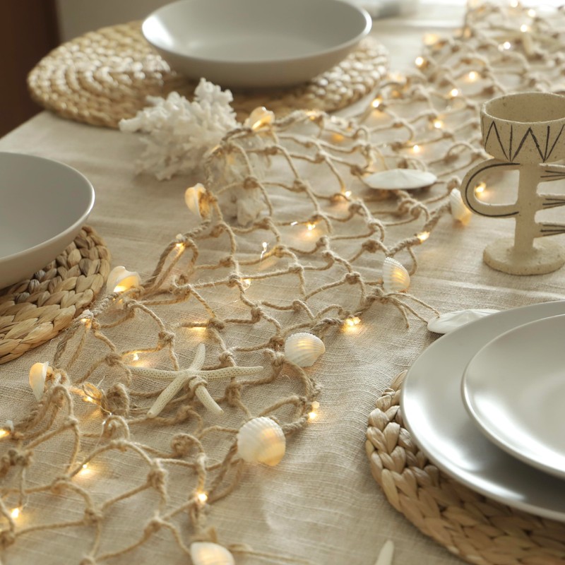 MIYA LIFE Seashell Garland Ocean Light for Beach Decor 7.2FT