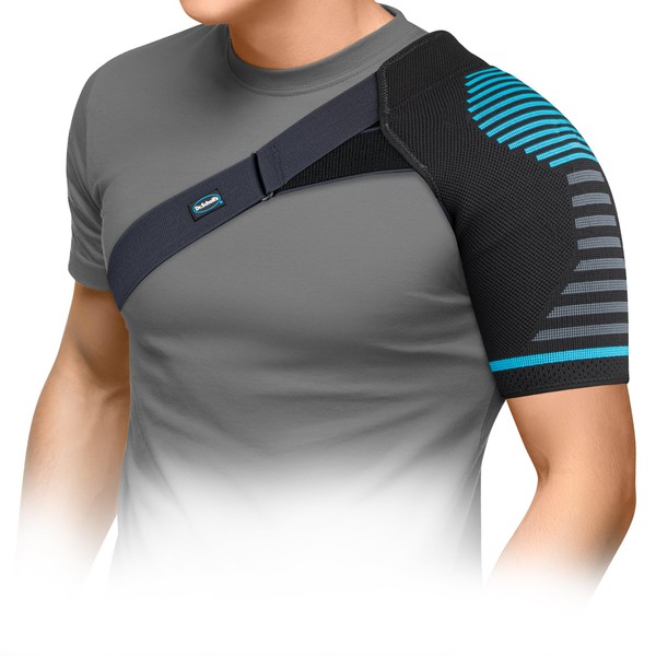 Dr. Scholl's Compression Shoulder Support with Massaging Gel, Breathable Fabric, Shock-Absorbing Shoulder Brace for Shoulder Pain Relief, Built-in Gel Padding & Support (Size L/XL)