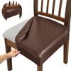 KIDOACOW Soft Leather Chair Seat Covers Dining Chairs Set of