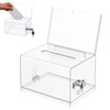 Acrylic Donation Box, Lockable, Ballot Box, Transparent with Key Lock,