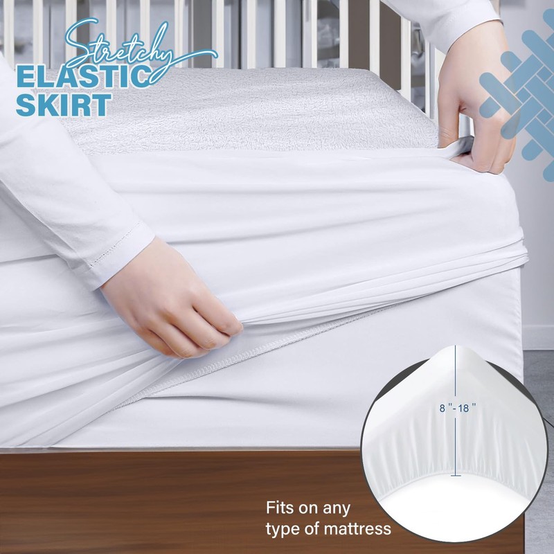Acrali Home 100% Waterproof Cot Bed Mattress Protector with Extra