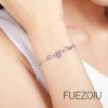 Fuezoiu 2 Piezas Pulseras Plata Corazón Alas Ángel Ajustable Joyeria