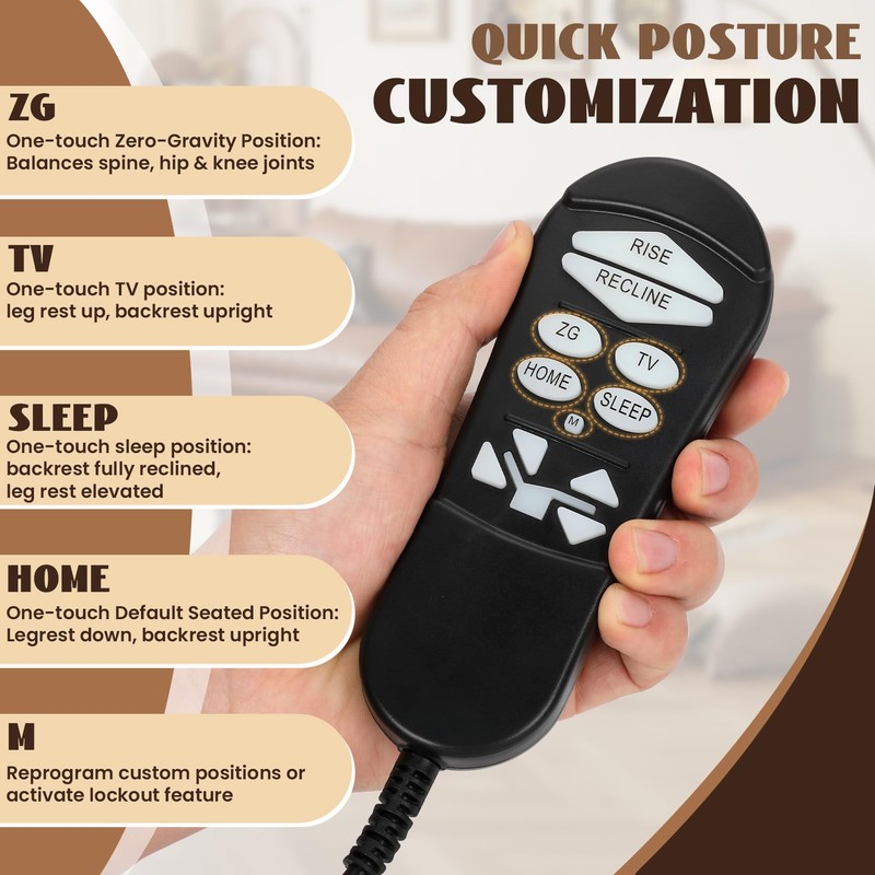 ZKAD-5 5-Pin Lift Chair Remote, Compatible with Golden & Ultra