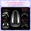 outopen 336pcs Medium Almond Nail Tips Thicken Clear Almond Shape