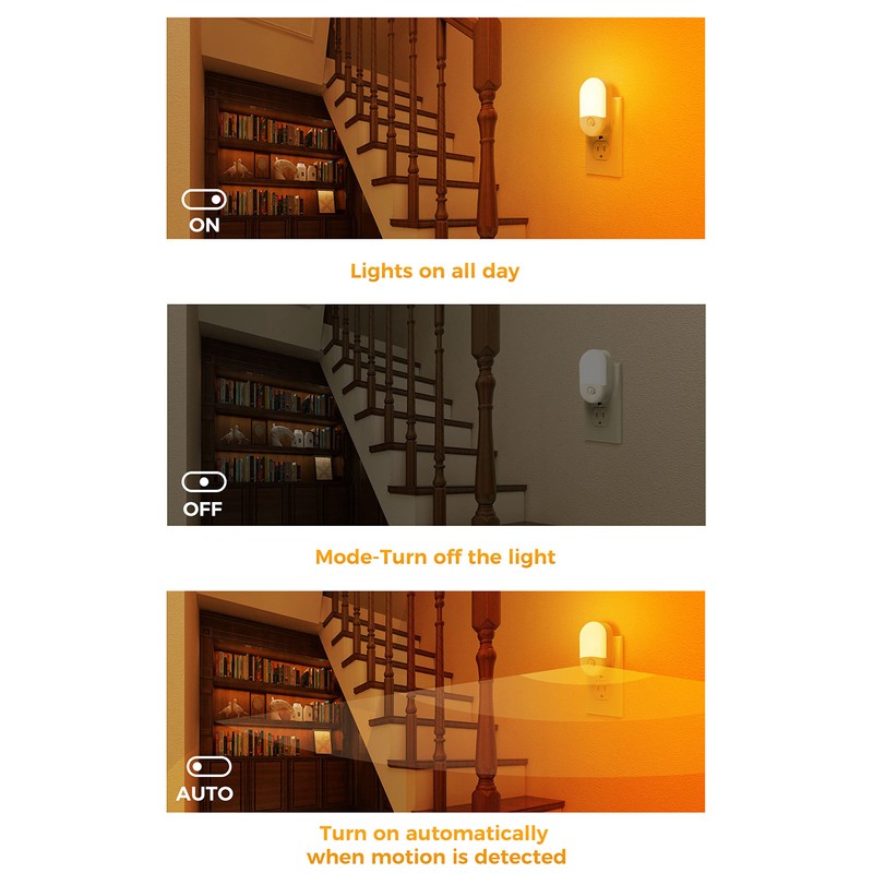 L LOHAS LED Amber Night Light, 2 Pack, Night Lights