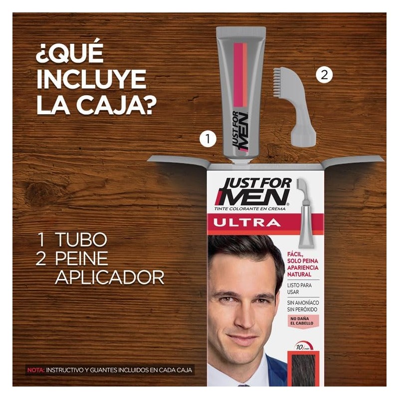 Just For Men Ultra, Tinte para Canas Castaño Negro U50