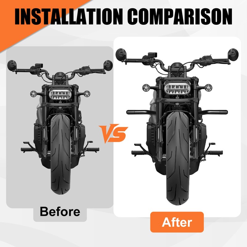 AUFER Motorcycle Front Highway Engine Guards Crash Bar Compatible With