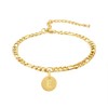 FOSIR 18K Gold Plated Stainless Steel Initial Anklet for Women