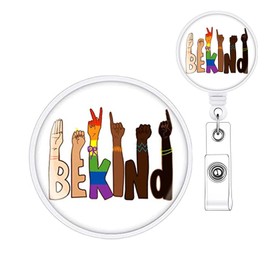 ANDGING Beekind Nurse Badge Reel, Funny RN LVN CNA LPN NP CN Badge Reels Retractable for Nurses, Cute Teacher Badge Clip ID Card Badge Holder with Alligator Clip Nursing Student Essentials Gifts