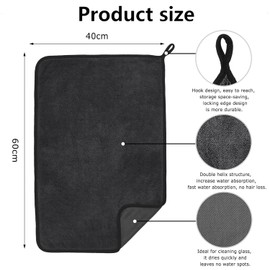 2Pack Bathroom Drying Cloth, Drying Towel Car Detailing, Thickened Super Absorbent, Quick Dry Microfibre Cleaning Cloth Drying Towel for Hair, Window, Gym, Travel, Bathroom (40x60cm)