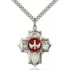 Bliss Sterling Silver 5-Way Christian Catholic Medal Pendant Necklace 24"